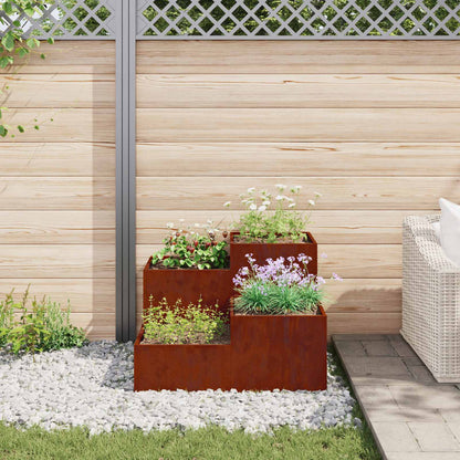 Garden Planter Rusty 80 x 80 x 60 cm Weathering Steel