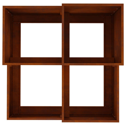 Garden Planter Rusty 80 x 80 x 60 cm Weathering Steel