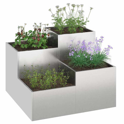 Garden Planter Silver 100 x 100 x 60 cm Stainless steel