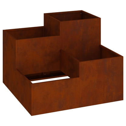 Garden Planter Rusty 100 x 100 x 60 cm Weathering Steel