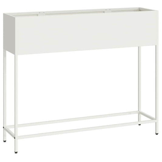 Raised Garden Planter White 100 x 26 x 82 cm Steel