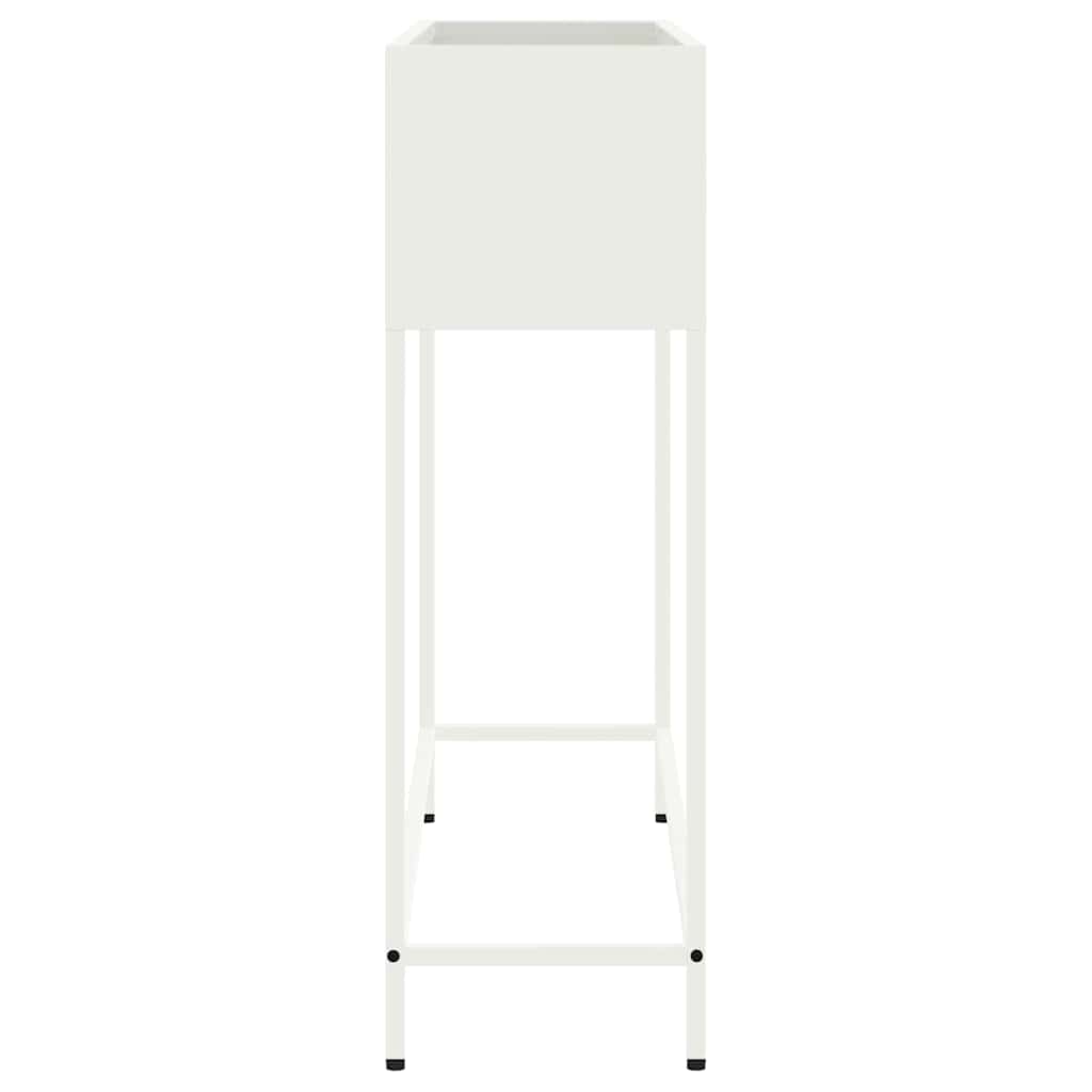 Raised Garden Planter White 100 x 26 x 82 cm Steel
