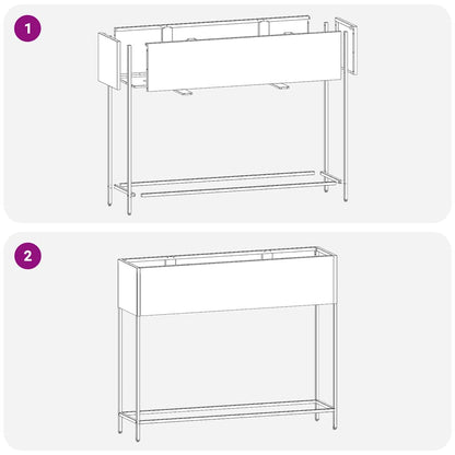 Raised Garden Planter Silver 100 x 26 x 82 cm Galvanised Steel
