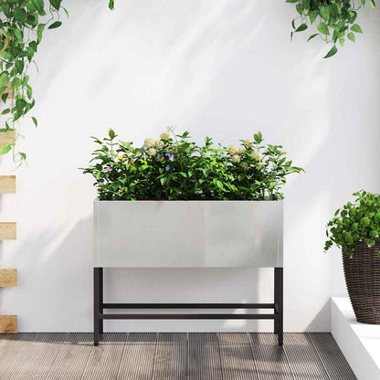 Raised Garden Planter Silver 60 x 26 x 45 cm Stainless steel