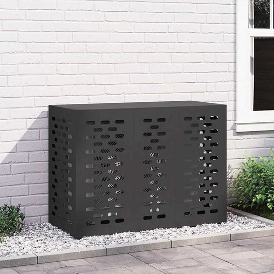 Air Conditioner Cover Black 110 x 50 x 80 cm Steel