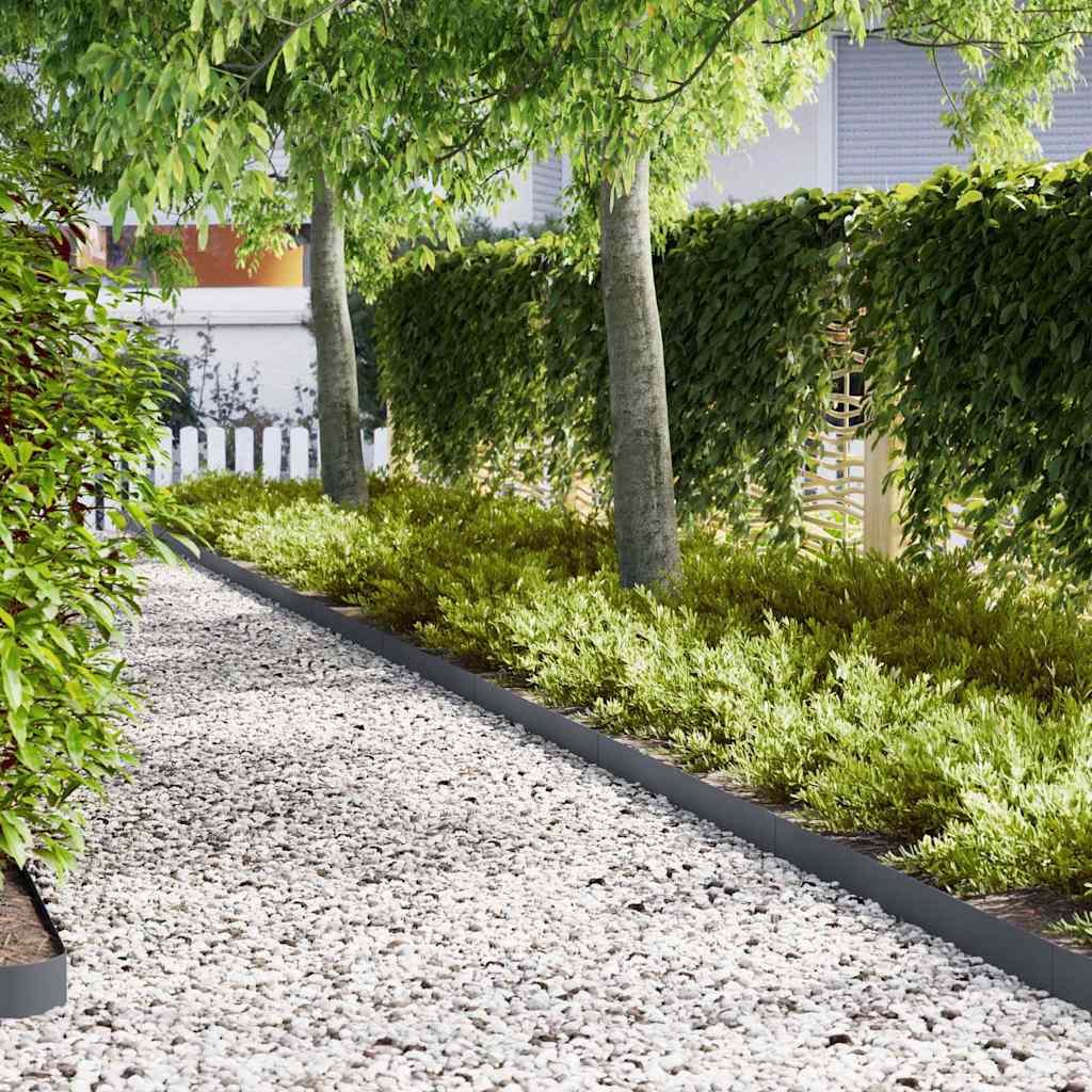 Lawn Edging 10 pcs Anthracite 100 x 0.05 x 15 cm