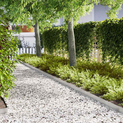 Lawn Edging 20 pcs Silver 100 x 0.05 x 15 cm Stainless Steel