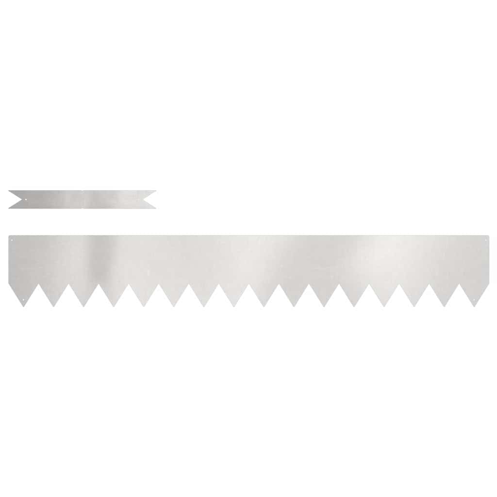 Lawn Edging 20 pcs Silver 100 x 0.05 x 15 cm Stainless Steel