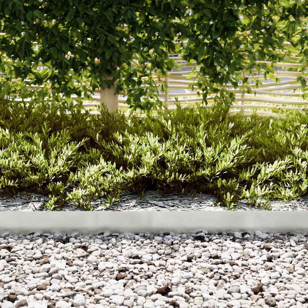 Lawn Edging 30 pcs Silver 100 x 0.05 x 15 cm Stainless Steel