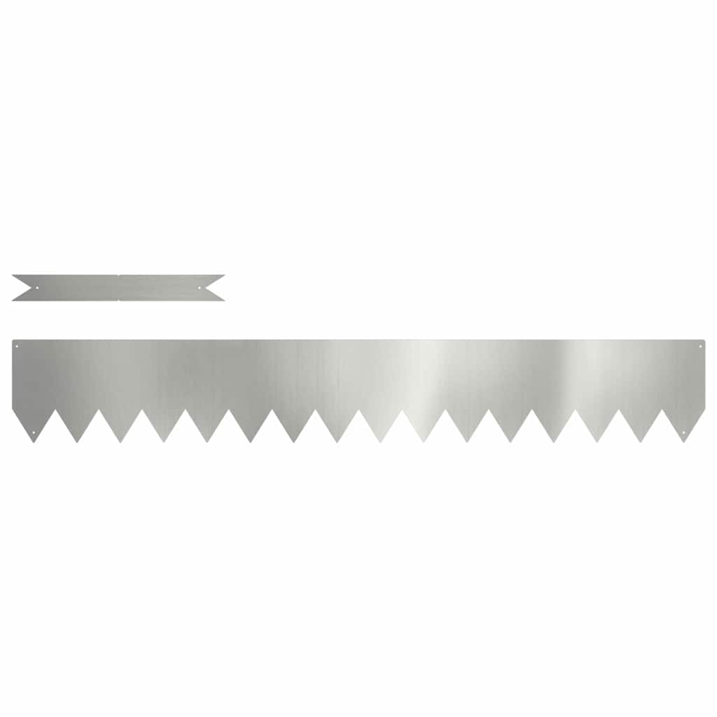 Lawn Edging 10 pcs Silver 100 x 0.05 x 15 cm Galvanised Steel