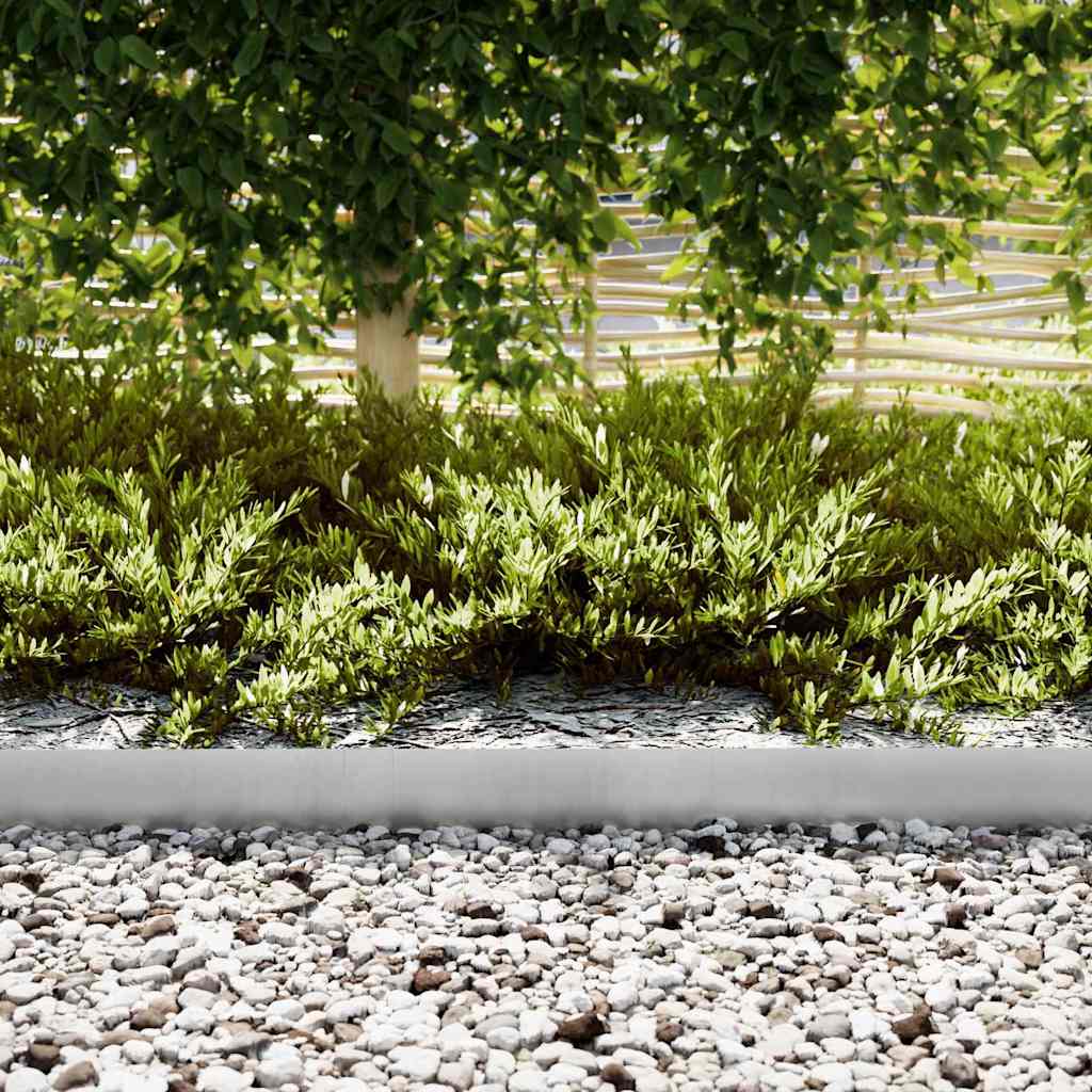 Lawn Edging 20 pcs Silver 100 x 0.05 x 15 cm Galvanised Steel