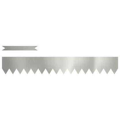 Lawn Edging 30 pcs Silver 100 x 0.05 x 15 cm Galvanised Steel