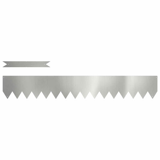 Lawn Edging 30 pcs 100 x 0.05 x 15 cm Galvanised Steel Silver