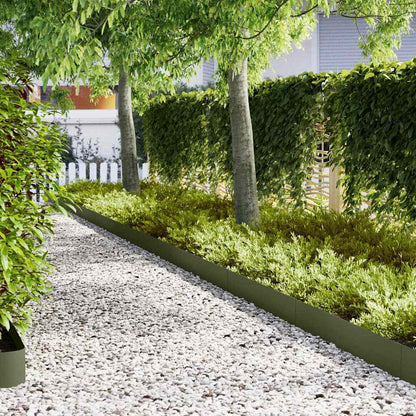 Lawn Edging 20 pcs Olive Green 100 x 0.05 x 20 cm