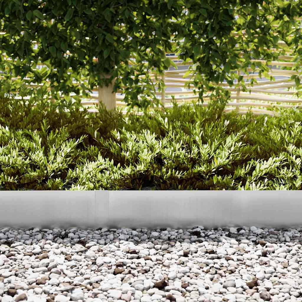 Lawn Edging 20 pcs Silver 100 x 0.05 x 20 cm Galvanised Steel