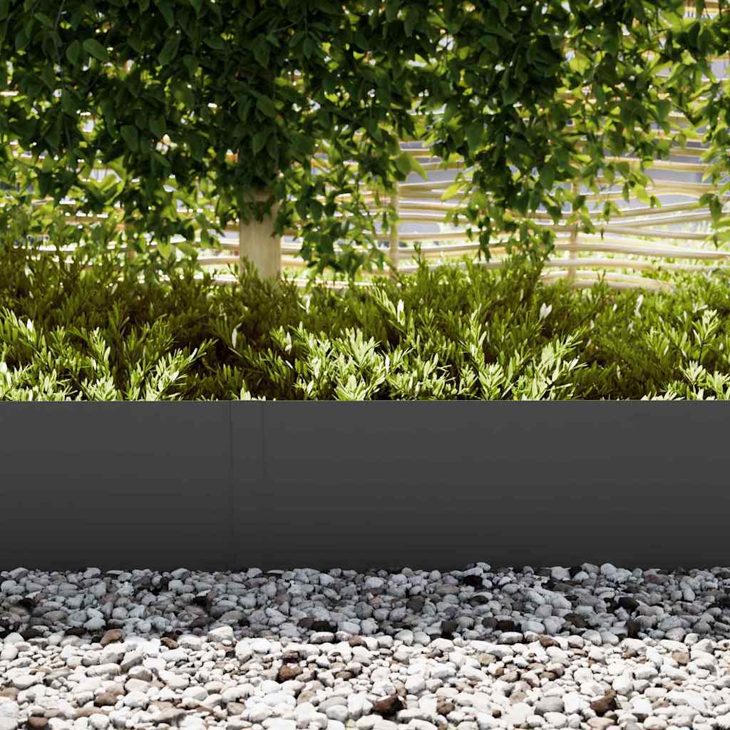 Lawn Edging 10 pcs Black 100 x 0.05 x 30 cm Cold Rolled Steel