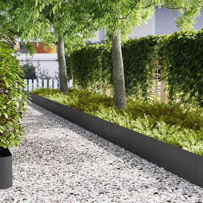 Lawn Edging 20 pcs Black 100 x 0.05 x 30 cm Cold Rolled Steel