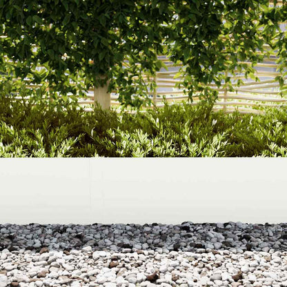 Lawn Edging 10 pcs White 100 x 0.05 x 30 cm Cold Rolled Steel