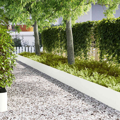 Lawn Edging 20 pcs White 100 x 0.05 x 30 cm Cold Rolled Steel