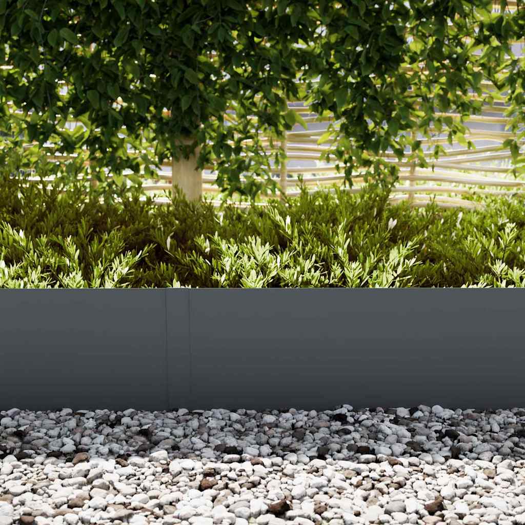 Lawn Edging 10 pcs Anthracite 100 x 0.05 x 30 cm