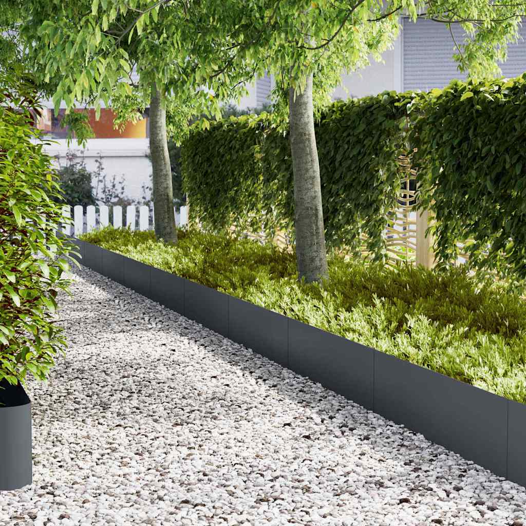 Lawn Edging 20 pcs Anthracite 100 x 0.05 x 30 cm