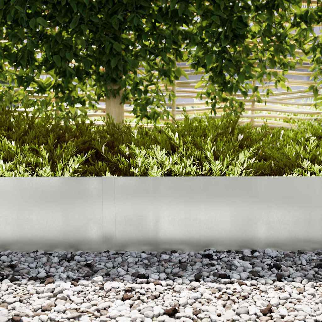 Lawn Edging 10 pcs Silver 100 x 0.05 x 30 cm Stainless Steel
