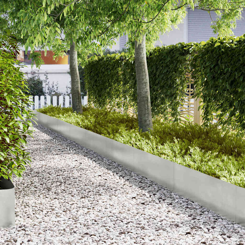 Lawn Edging 10 pcs Silver 100 x 0.05 x 30 cm Stainless Steel