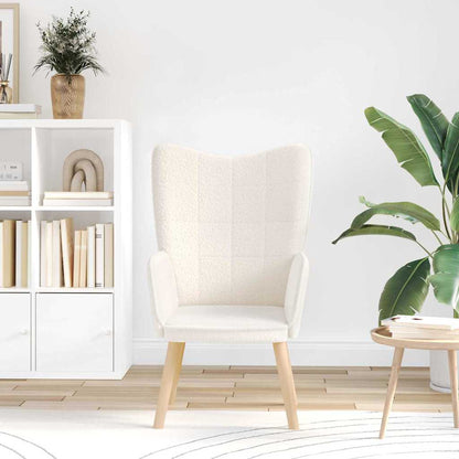 Relaxing Chair Cream 62 x 67 x 95.5 cm Fabric