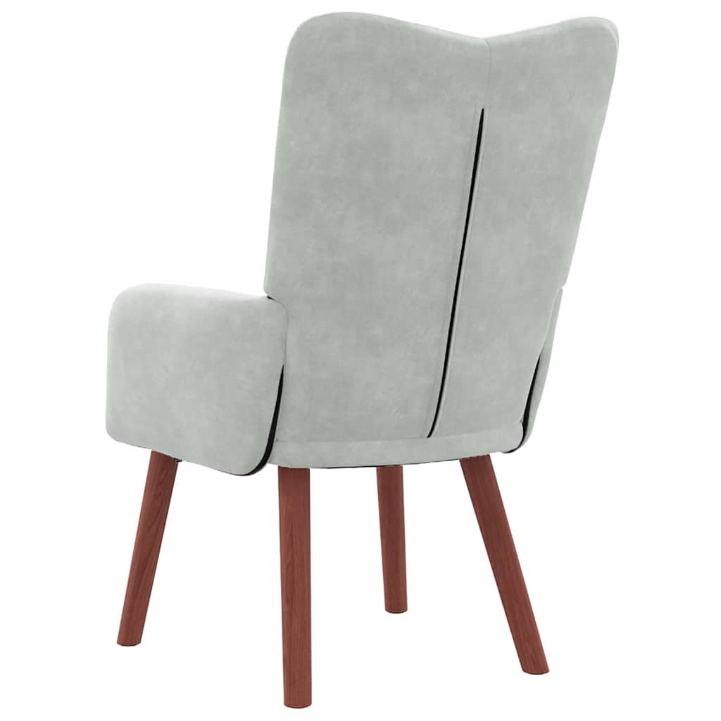 Relaxing Chair Light grey 63 x 67 x 94 cm Velvet