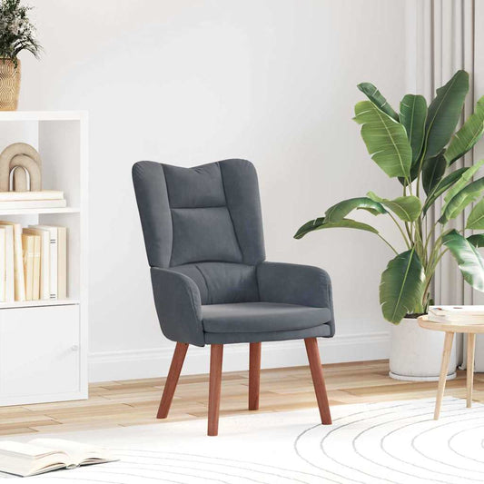 Relaxing Chair Dark grey 63 x 67 x 94 cm Velvet