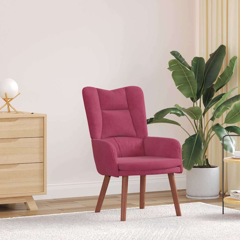 Relaxing Chair Wine red 63 x 67 x 94 cm Velvet