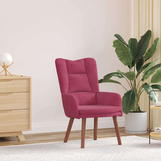 Relaxing Chair Wine red 63 x 67 x 94 cm Velvet