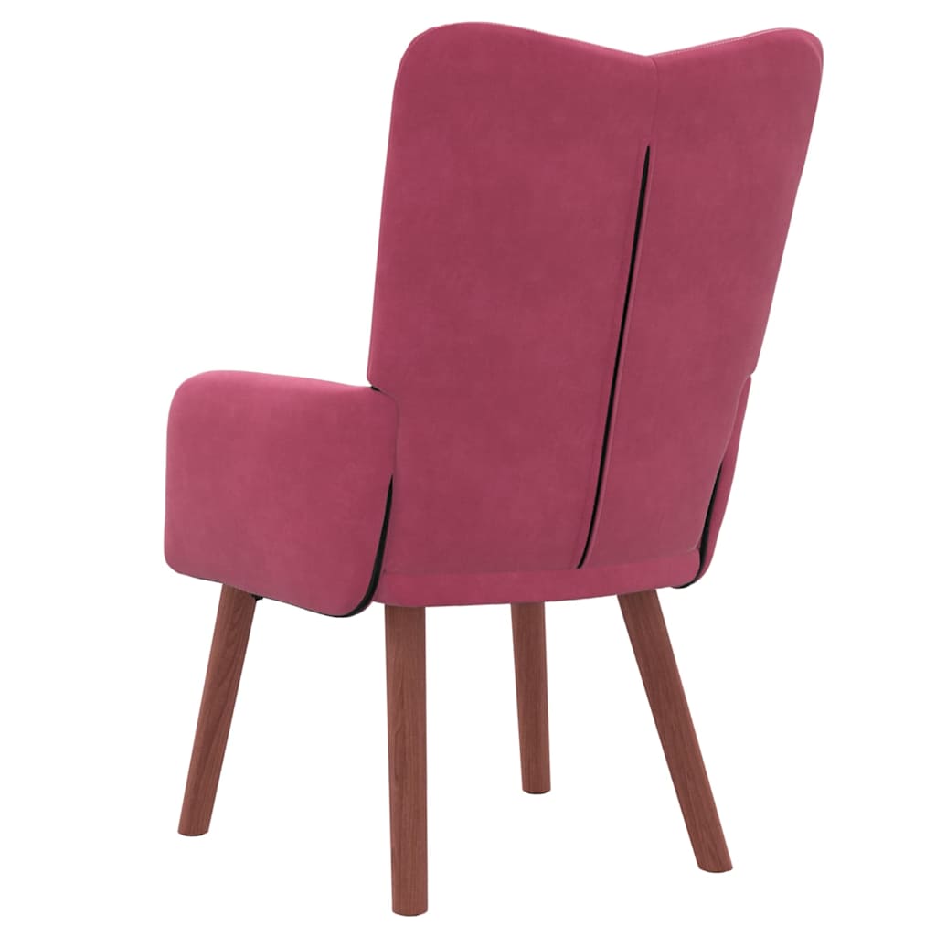 Relaxing Chair Wine red 63 x 67 x 94 cm Velvet