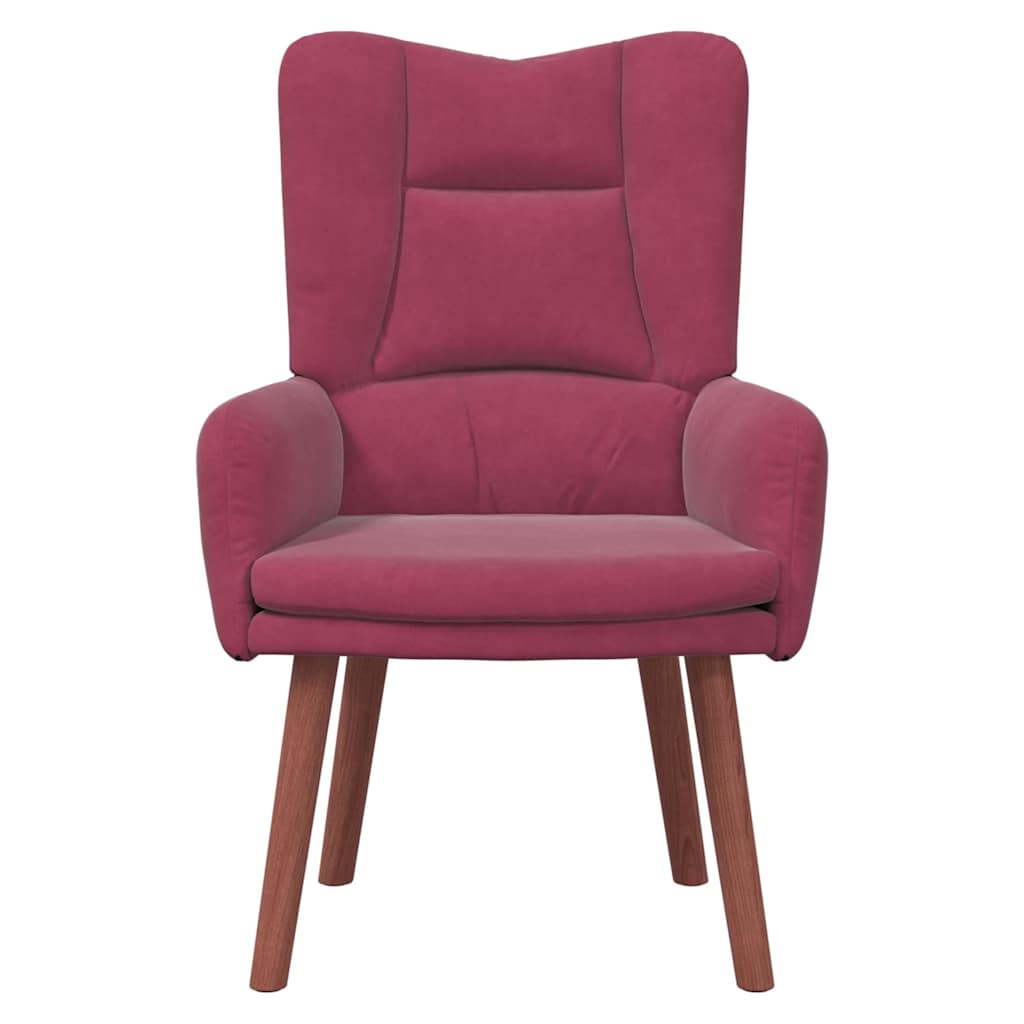 Relaxing Chair Wine red 63 x 67 x 94 cm Velvet