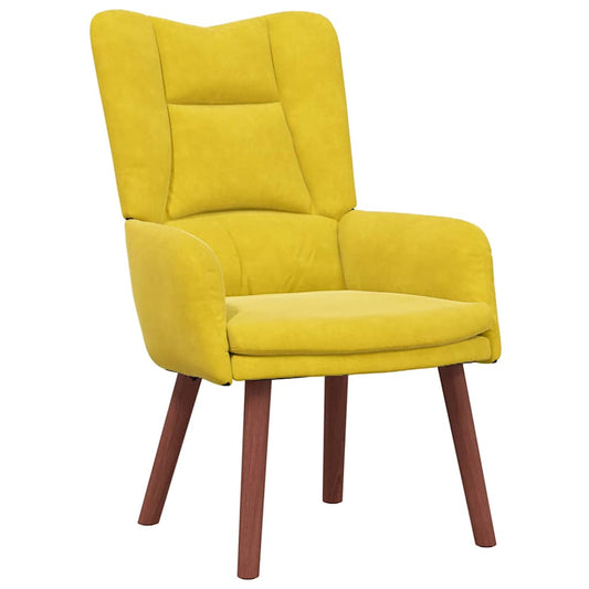 Relaxing Chair Yellow 63 x 67 x 94 cm Velvet