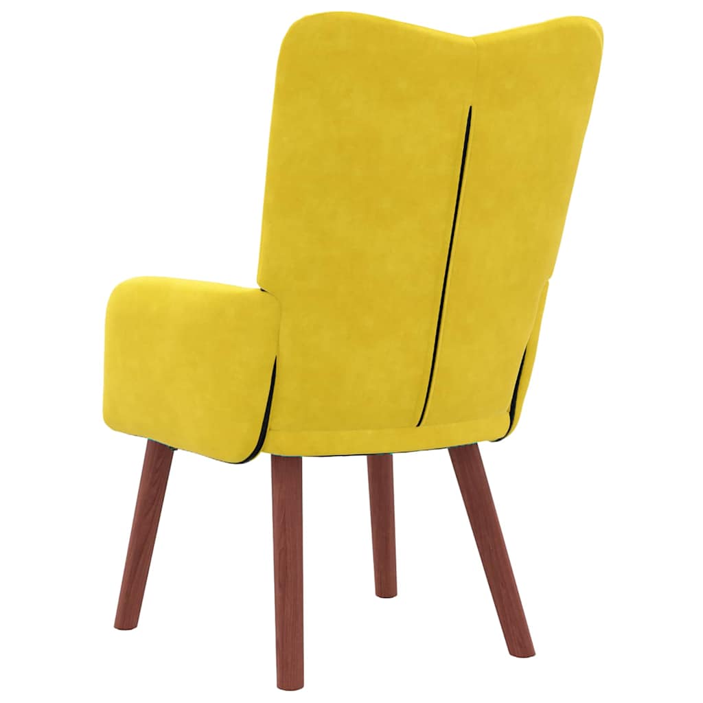 Relaxing Chair Yellow 63 x 67 x 94 cm Velvet