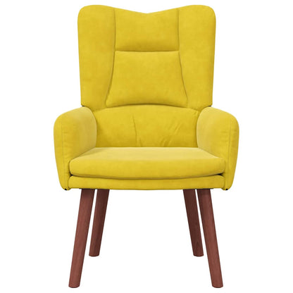 Relaxing Chair Yellow 63 x 67 x 94 cm Velvet