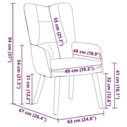 Relaxing Chair Yellow 63 x 67 x 94 cm Velvet