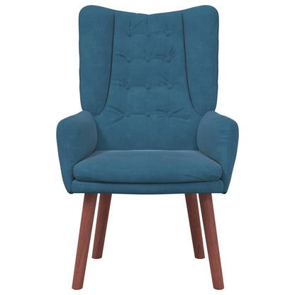 Relaxing Chair Blue 63 x 67 x 94 cm Velvet