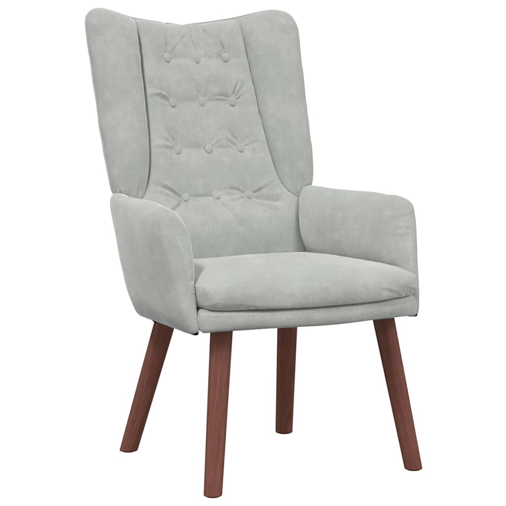 Relaxing Chair Light grey 63 x 67 x 94 cm Velvet