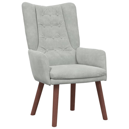 Relaxing Chair Light grey 63 x 67 x 94 cm Velvet