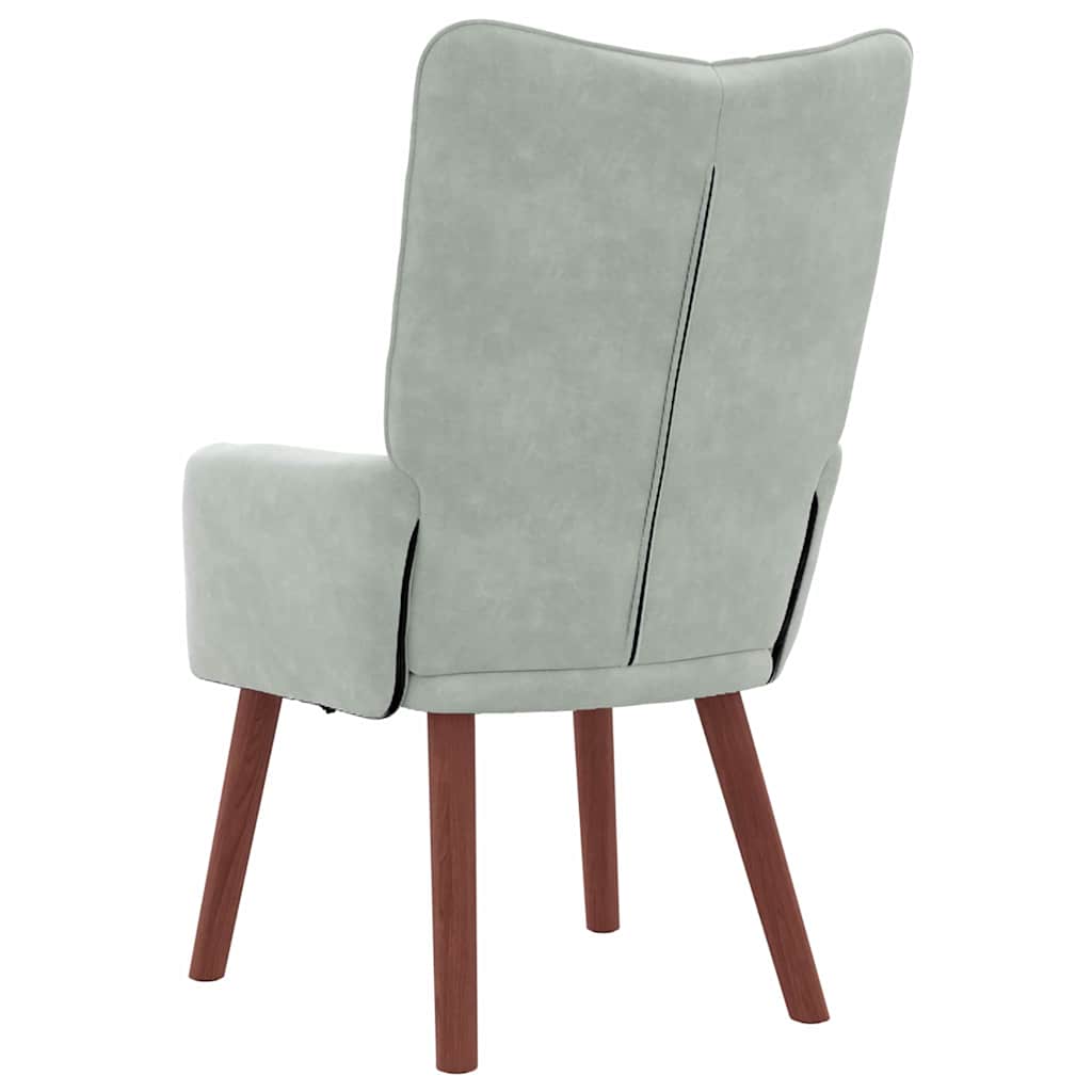 Relaxing Chair Light grey 63 x 67 x 94 cm Velvet