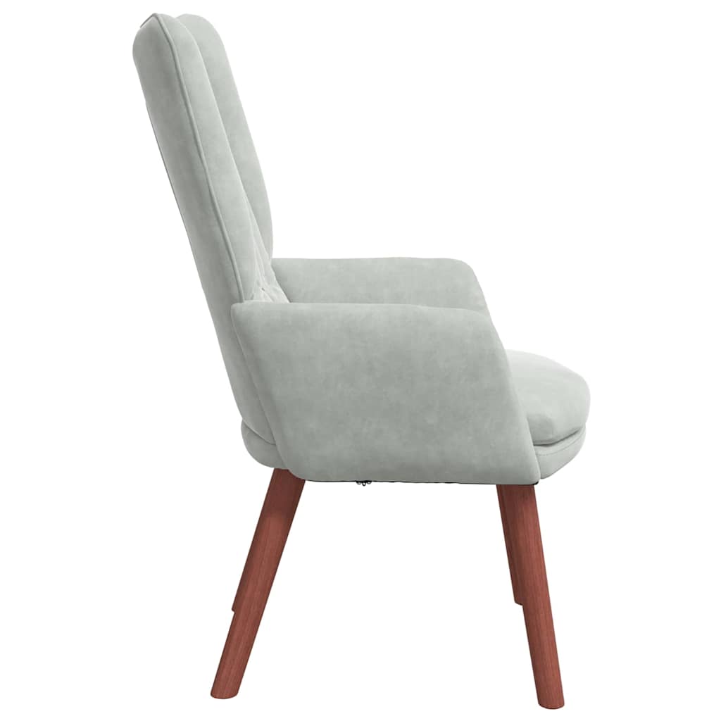 Relaxing Chair Light grey 63 x 67 x 94 cm Velvet