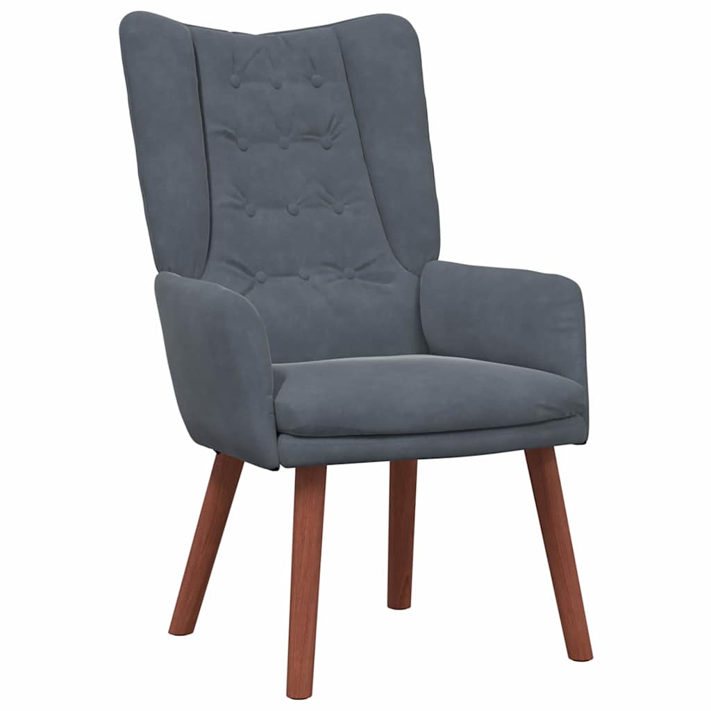 Relaxing Chair Dark grey 63 x 67 x 94 cm Velvet