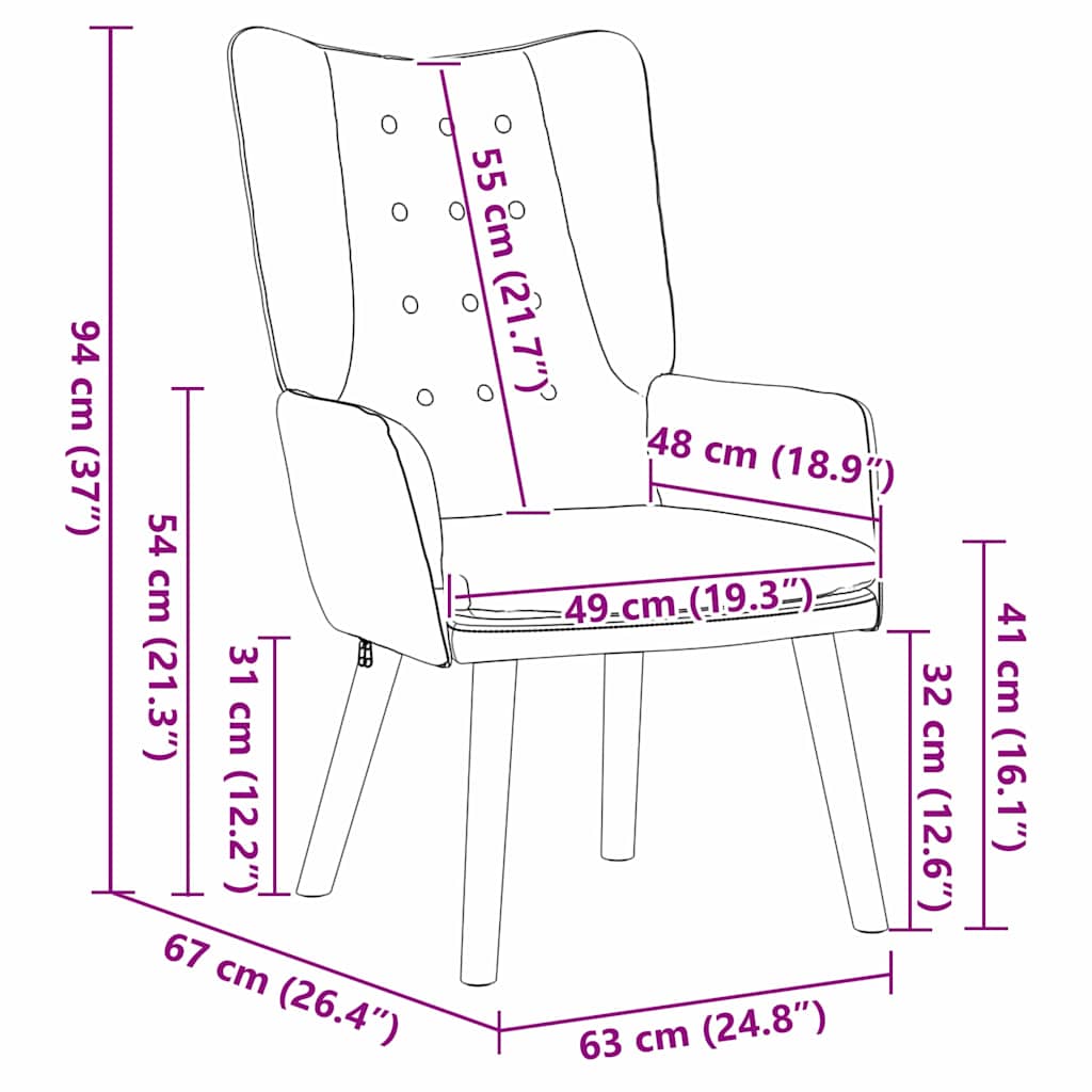 Relaxing Chair Dark grey 63 x 67 x 94 cm Velvet