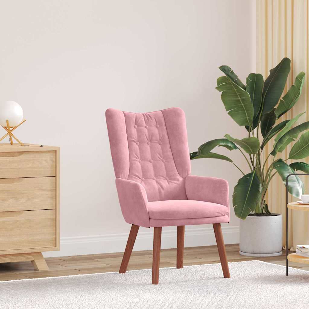 Relaxing Chair Pink 63 x 67 x 94 cm Velvet