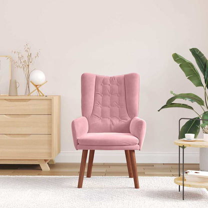 Relaxing Chair Pink 63 x 67 x 94 cm Velvet