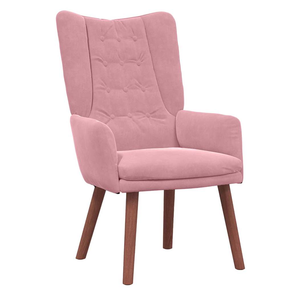 Relaxing Chair Pink 63 x 67 x 94 cm Velvet
