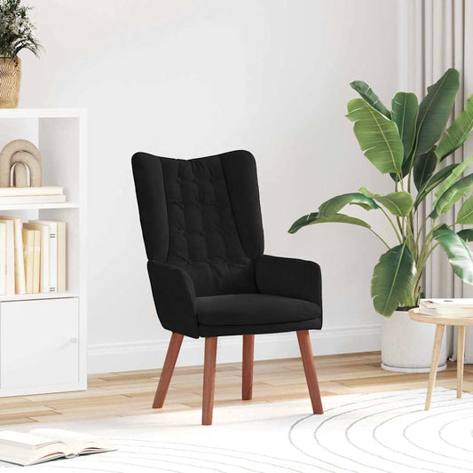 Relaxing Chair Black 63 x 67 x 94 cm Velvet