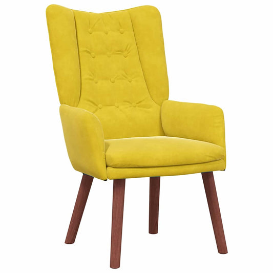 Relaxing Chair Yellow 63 x 67 x 94 cm Velvet